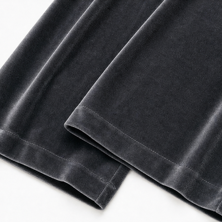 Velvenna – Wide-Leg High-Waisted Velvet Like Trousers