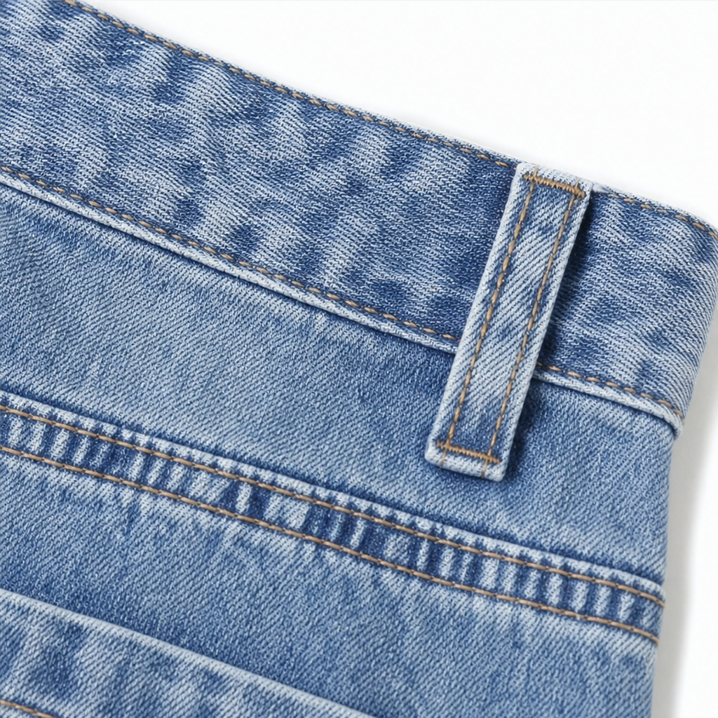 Ease & Grace – Light-Wash Baggy Cargo Jeans
