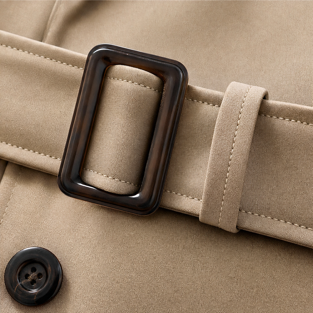 Winterly – Belted Mid-Length Structured Trench Coat