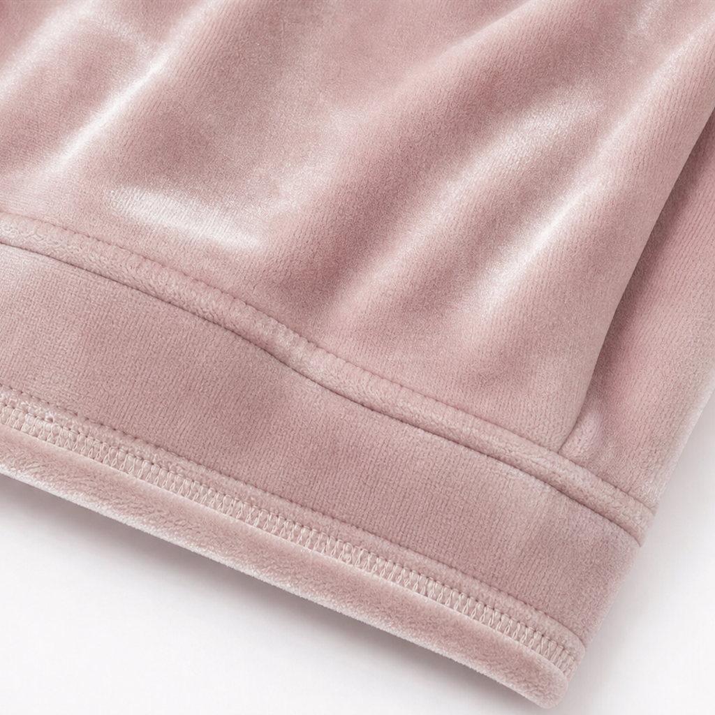 Wearbella – Half-Zip Funnel Neck Velour Pullover