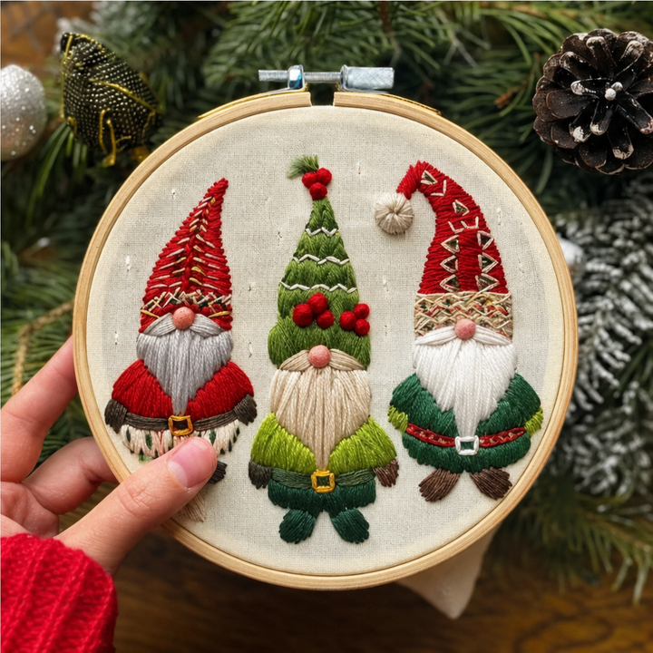 Snowglow – Pre-Printed Snowy Village Embroidery Kit