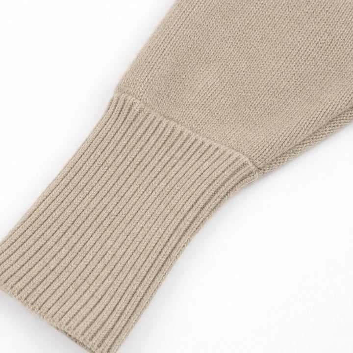 Drapella – Asymmetric Cable-Knit Button-Shoulder Sweater