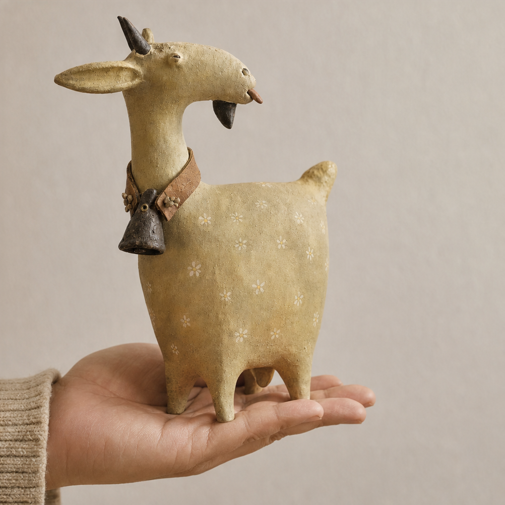 Meadowbrook – Rustic Distressed Resin Goat Figurine Set