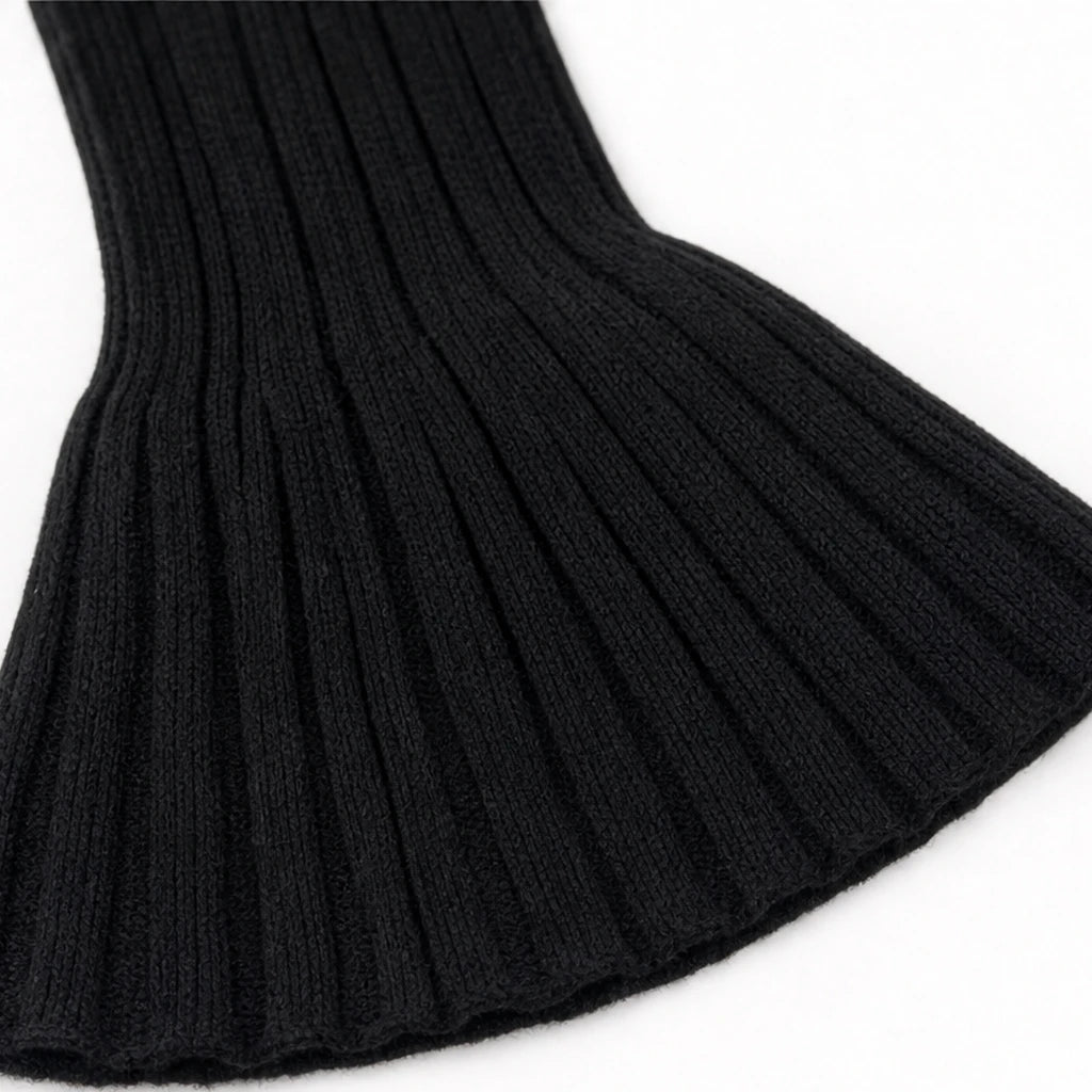 Cowlora – Draped Cowl-Neck Ribbed Button Sweater