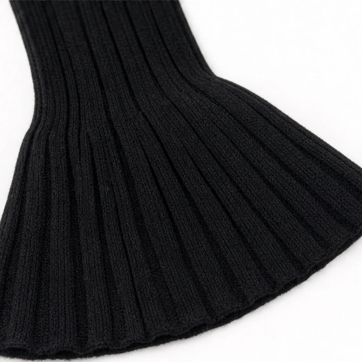 Cowlora – Draped Cowl-Neck Ribbed Button Sweater