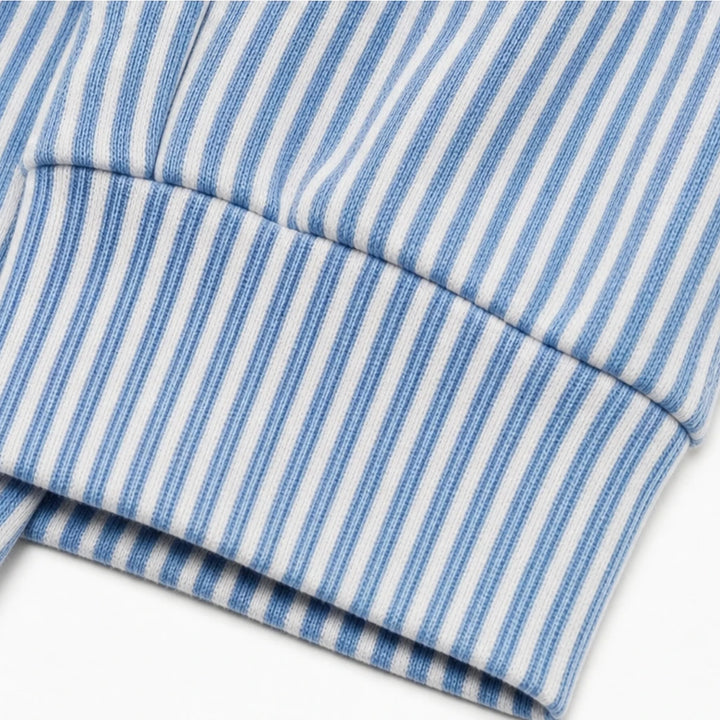 Stripe & Ease – Striped Drawstring Hooded Sweatshirt