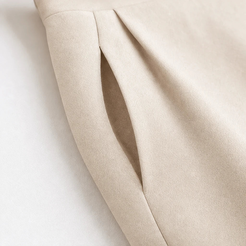 Veloura – Draped-Collar Waist-Tapered Pencil Dress – Clarendale