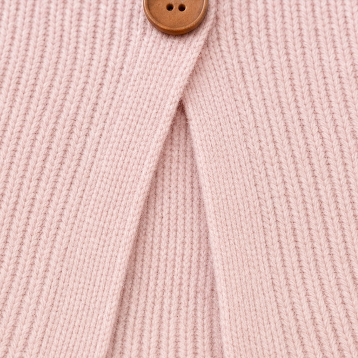 Vellora – Button-Detail V-Neck Knit Sweater