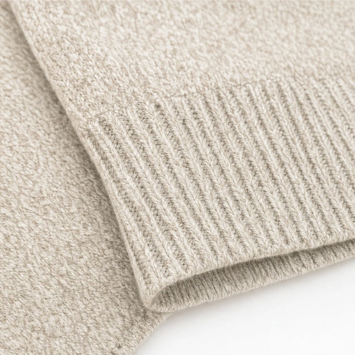 Cabelune – High-Neck Cable-Knit Cape Poncho Sweater