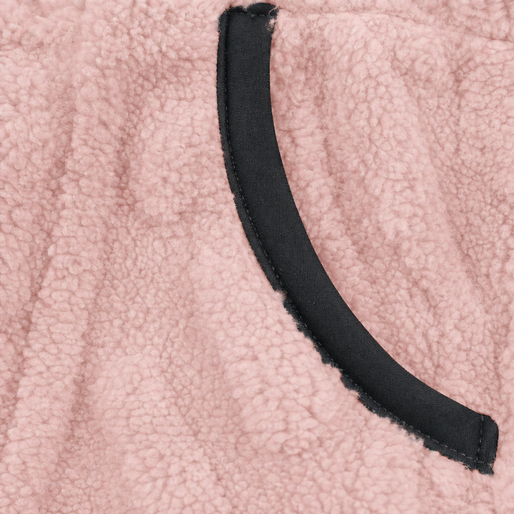 Lunelle – Plush Half-Zip Fleece Pullover With Kangaroo Pocket