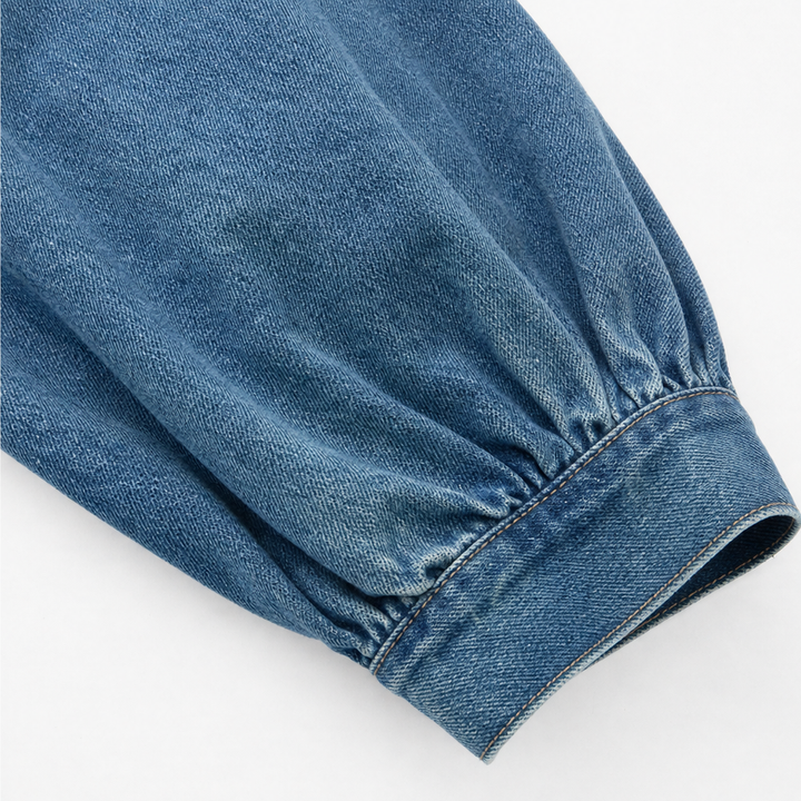 Denimelle – Long-Sleeve Denim Maxi Dress