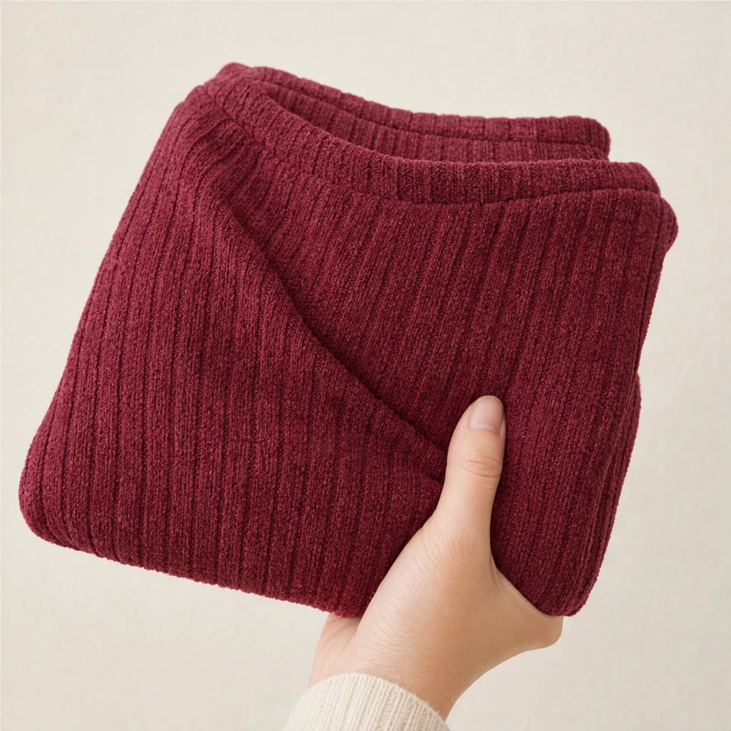 Softhaven – Ribbed Drop-Shoulder Sweater And Wide-Leg Pants Set