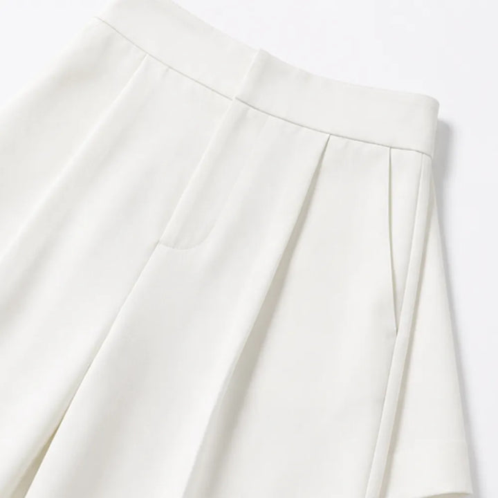 Solene – Stand Collar Wide Leg Culotte Two Piece Set