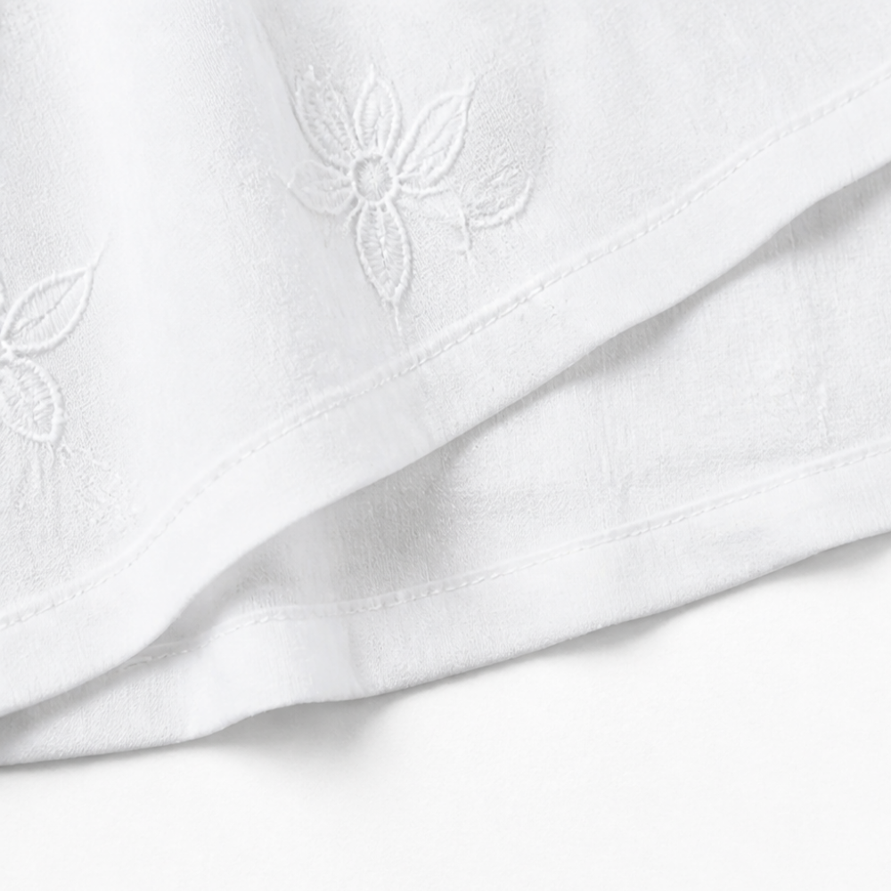 Solayne – White Lace V Neck Embroidered Look Tank Top for Women