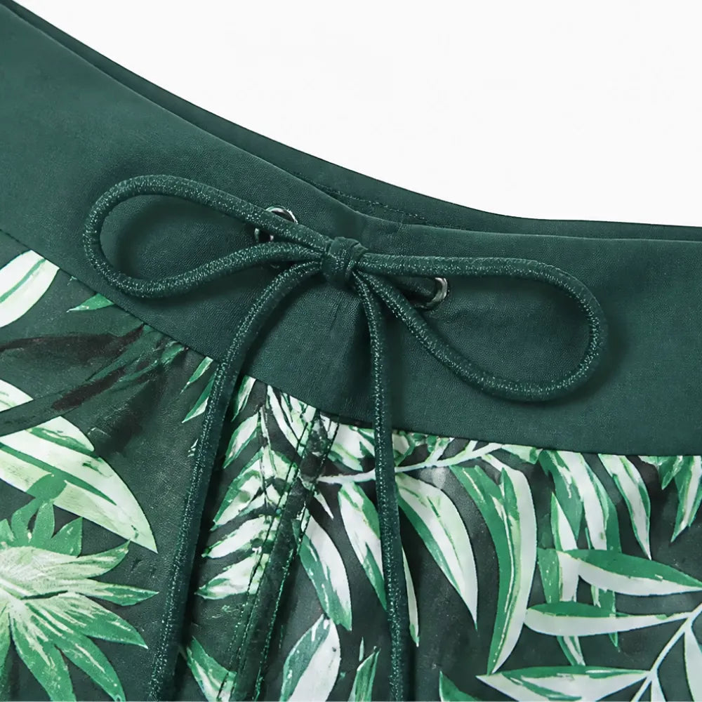 Solvira – High Waisted Bikini Set with Boxer Shorts and Tummy Control