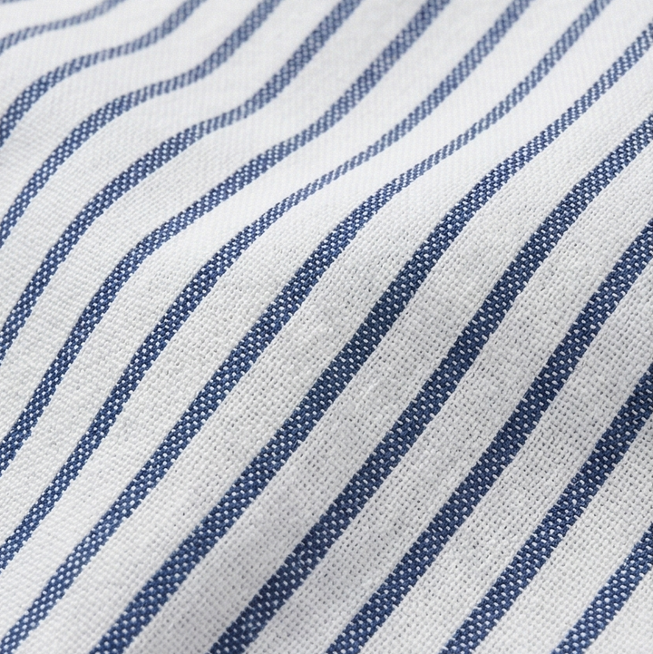 Coastlyn – Women's Striped Cotton Pants with Button Trim