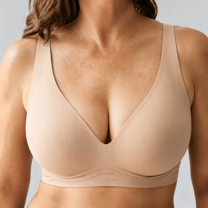 Comforel – Women's Wireless Deep-V Support Bra Nude / S