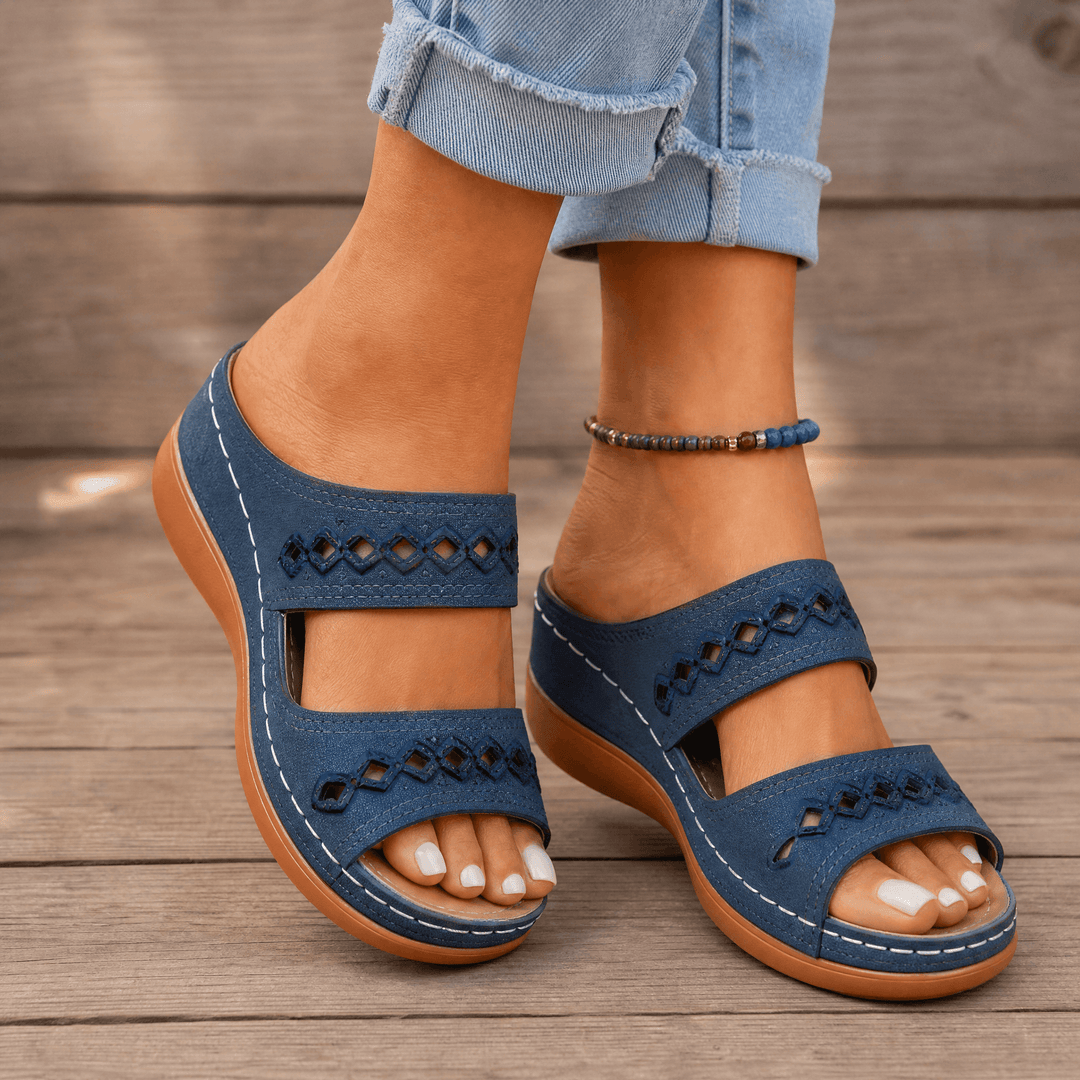 Comfort Lift – Orthopedic Wedge Sandals Navy / 5