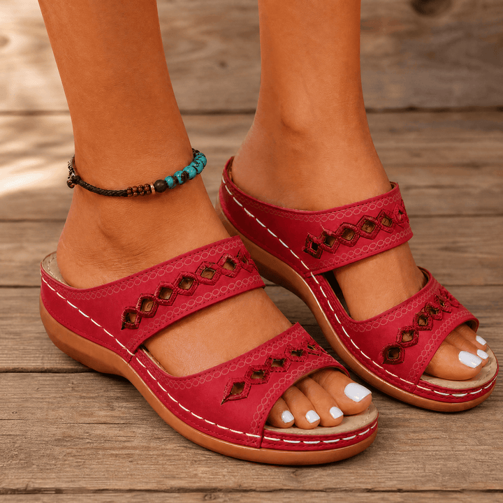 Comfort Lift – Orthopedic Wedge Sandals Red / 5