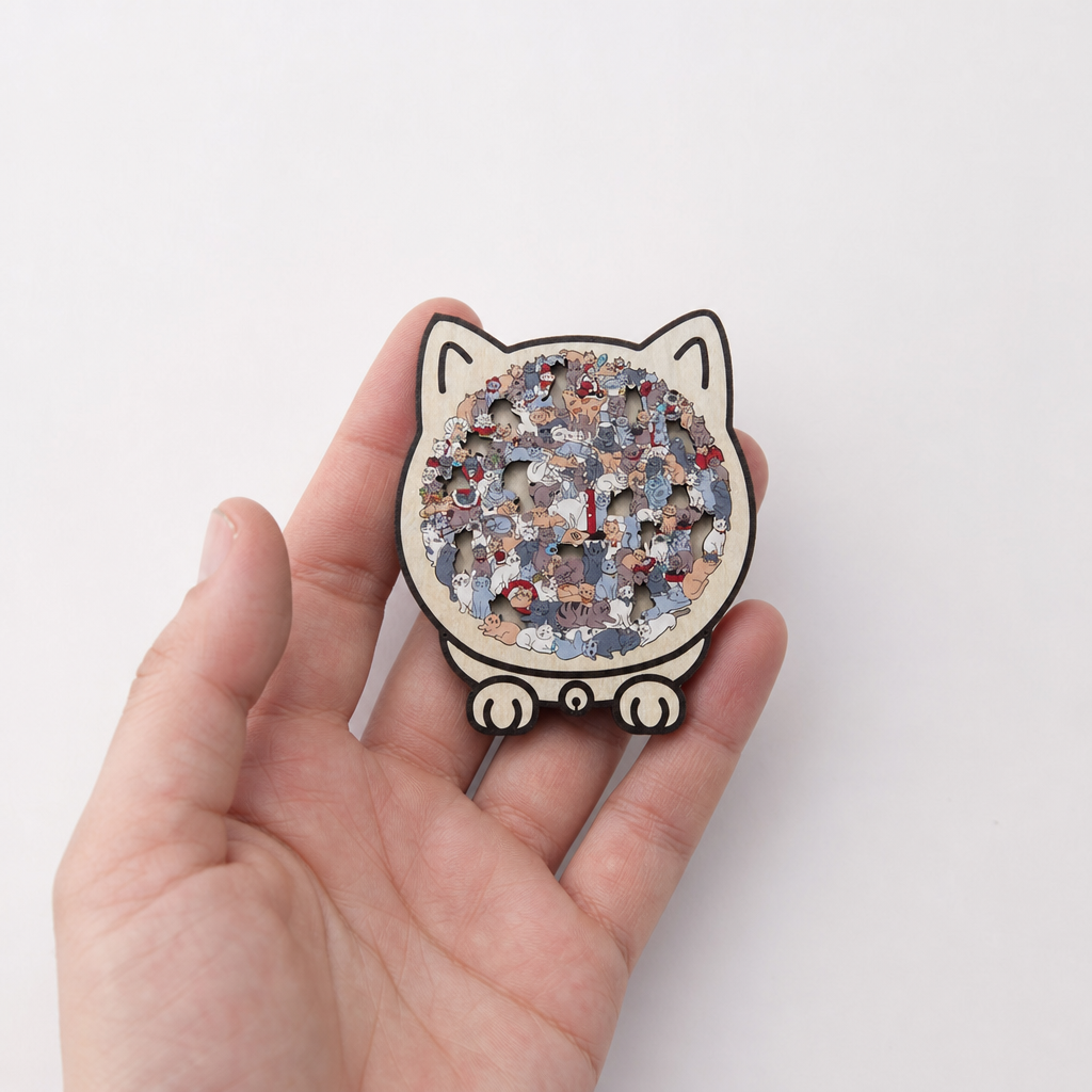 FUNNEL · Purrzzle – 135-Piece Cat-Shaped Wooden Jigsaw Puzzle