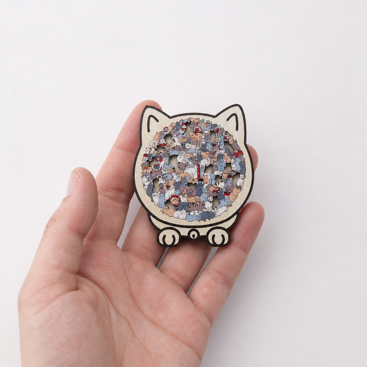FUNNEL · Purrzzle – 135-Piece Cat-Shaped Wooden Jigsaw Puzzle