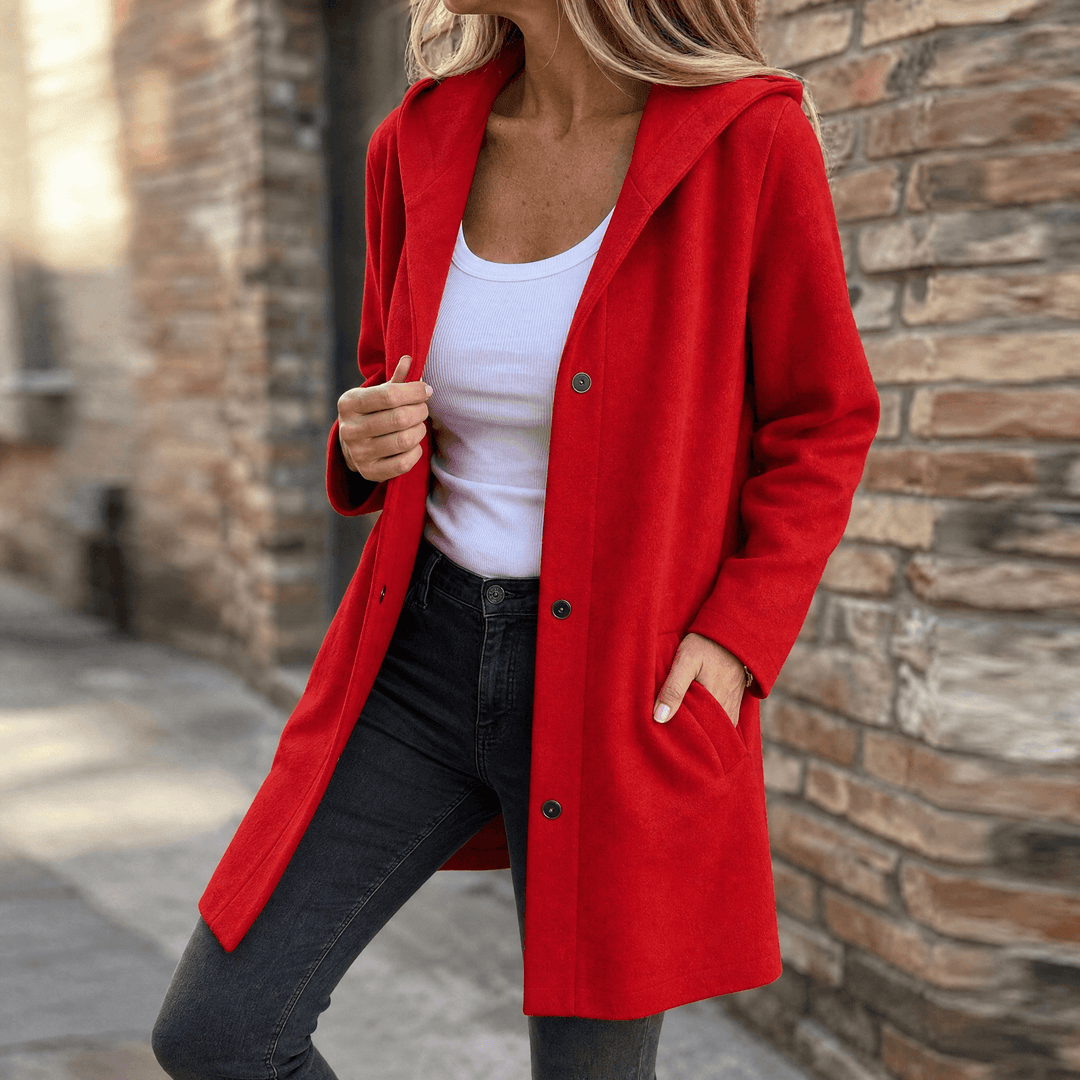 Covara – Everyday Women's Hooded Cardigan Red / S