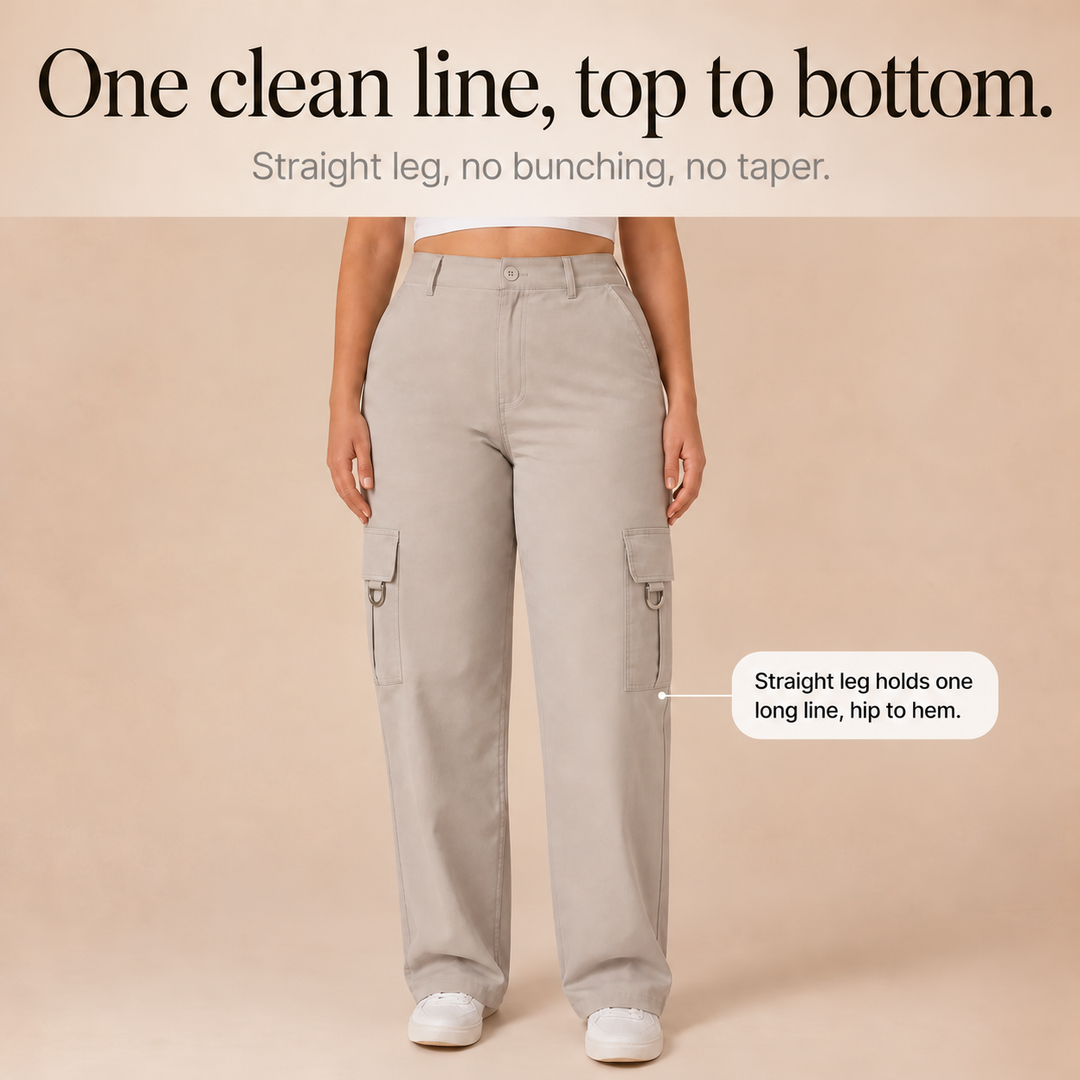 Waistline – High-Waisted Straight-Leg Cargo Pants