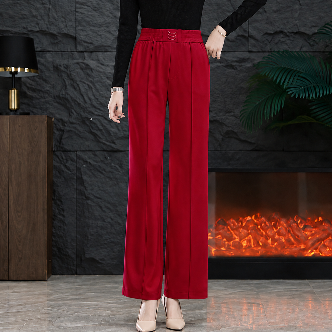 Lineara – Pleated Wide-Leg High-Waist Trousers