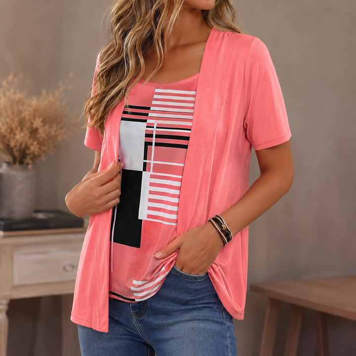 Wearbella – Color-Block Layered-Look Top