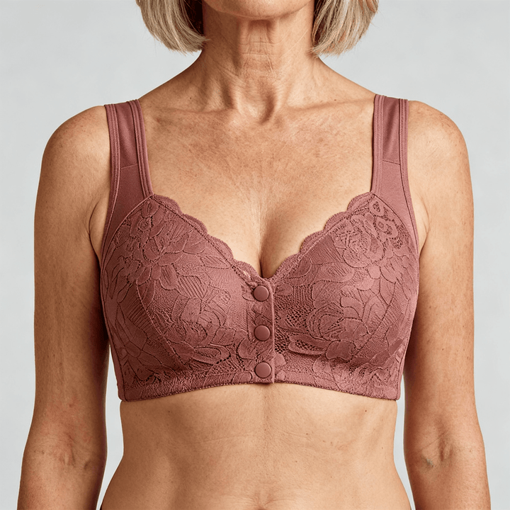 Daintybra – Easy Snap Bra for All Day Comfort Dusty Rose / 36