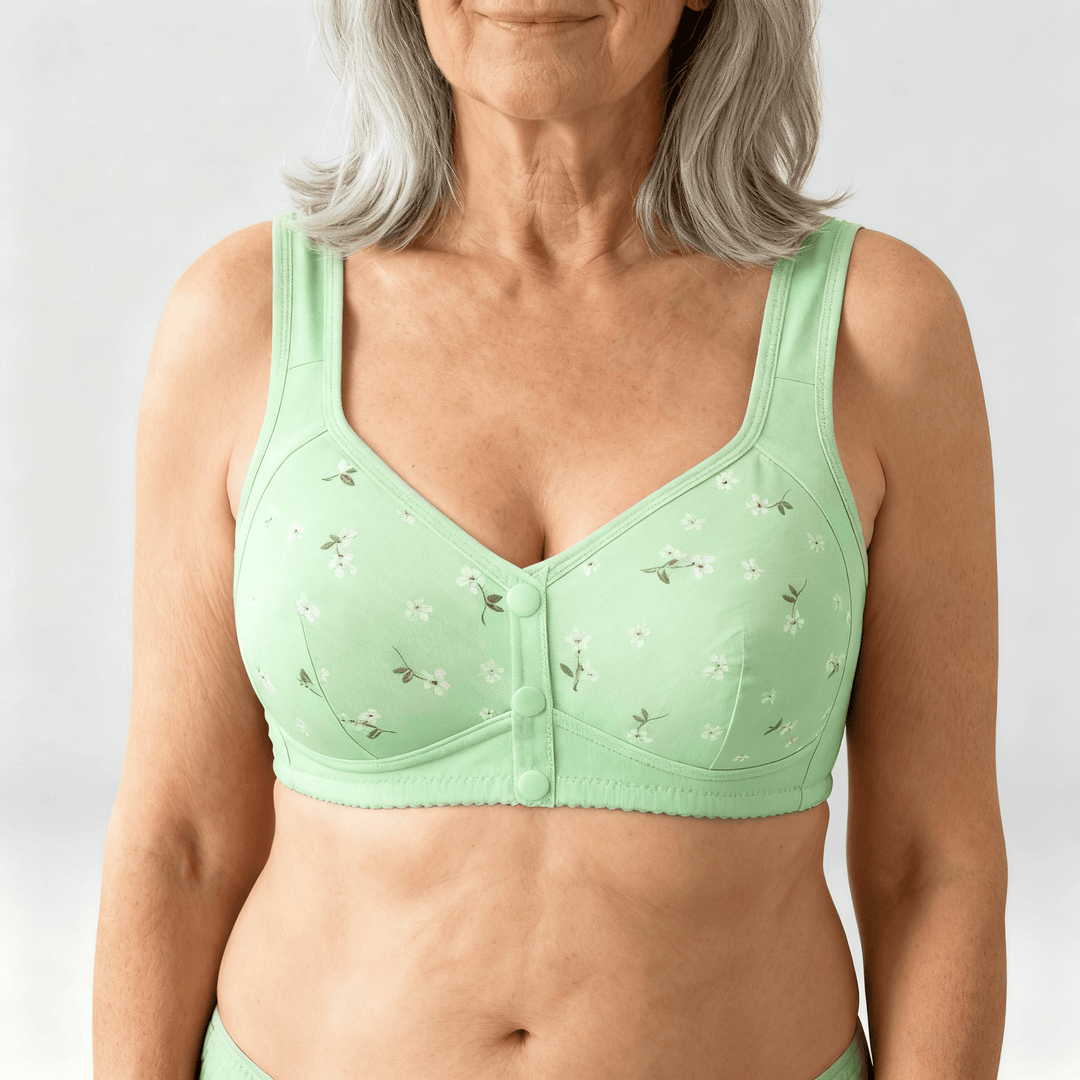 DaisyBra – Wireless Front Closure Comfort Bra Light green