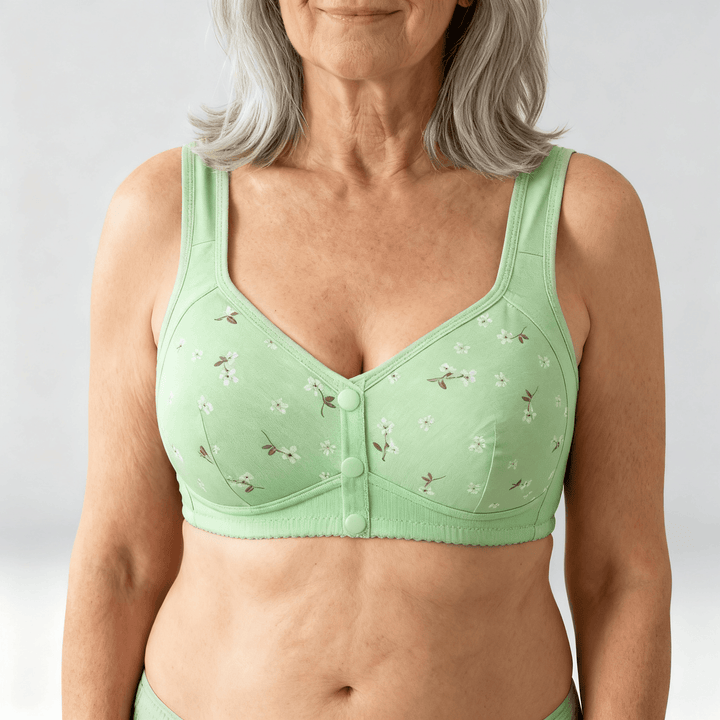 DaisyBra – Wireless Front Closure Comfort Bra Light green