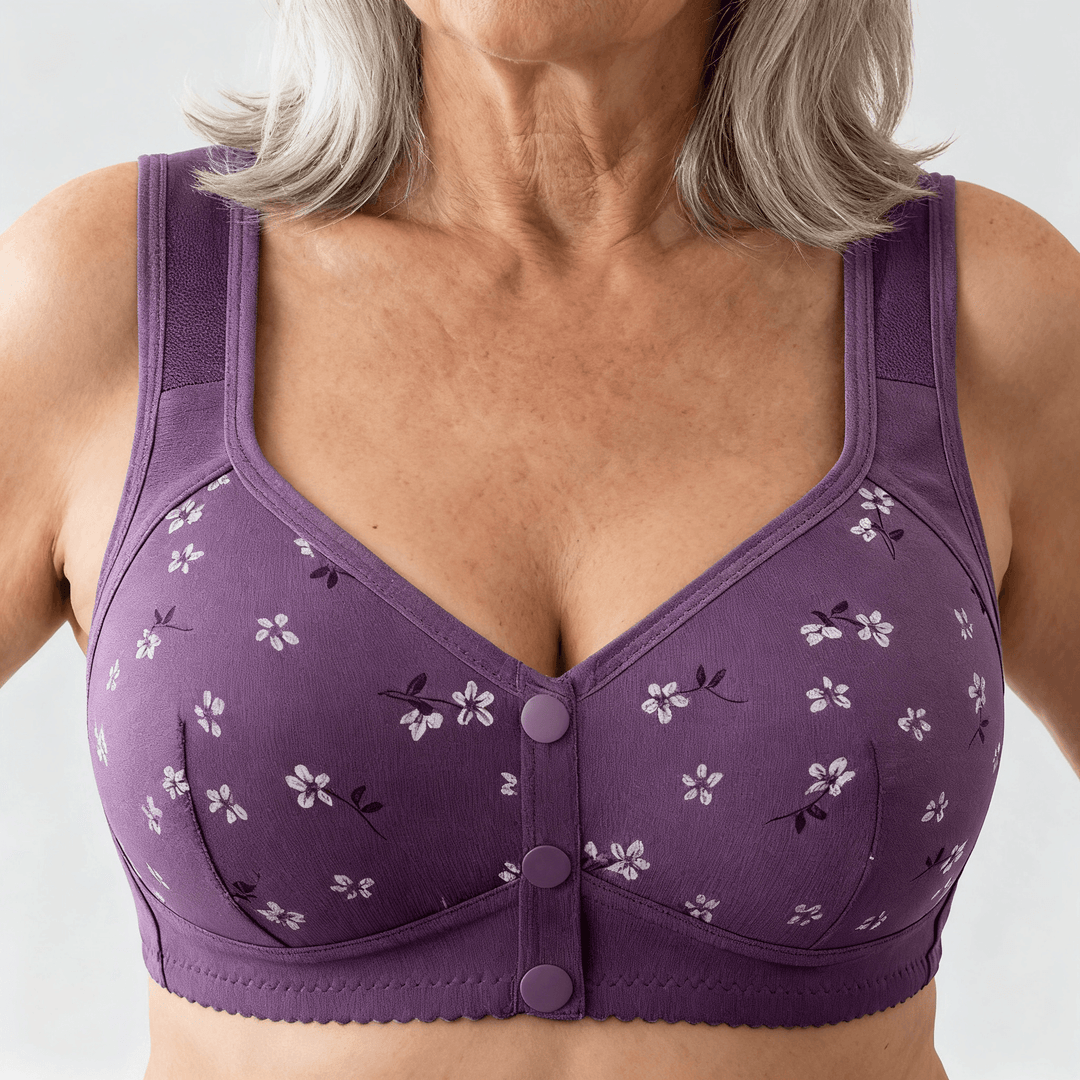 DaisyBra – Wireless Front Closure Comfort Bra Purple / 36