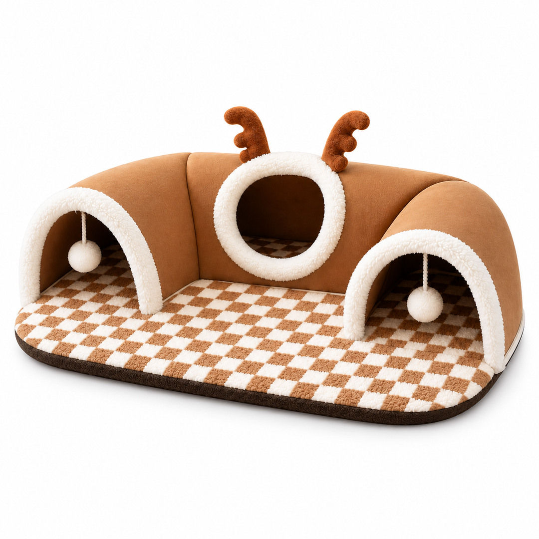 3-In-1 Cozy Cat Tunnel Bed