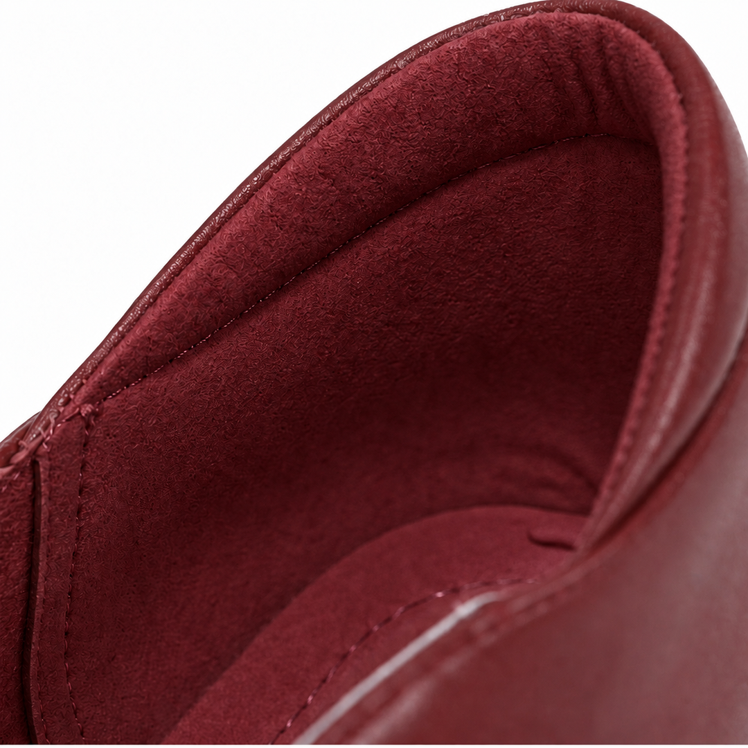 Solvana – Strap-Fastened Faux Leather Mary Jane Flats