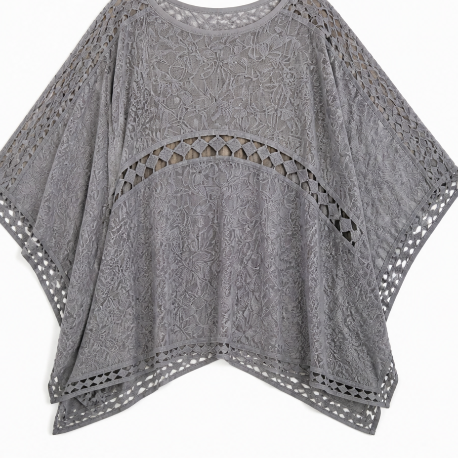 Wearbella – Crochet Trim Open-Front Cardigan