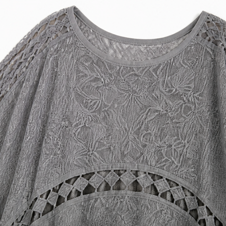 Wearbella – Crochet Trim Open-Front Cardigan