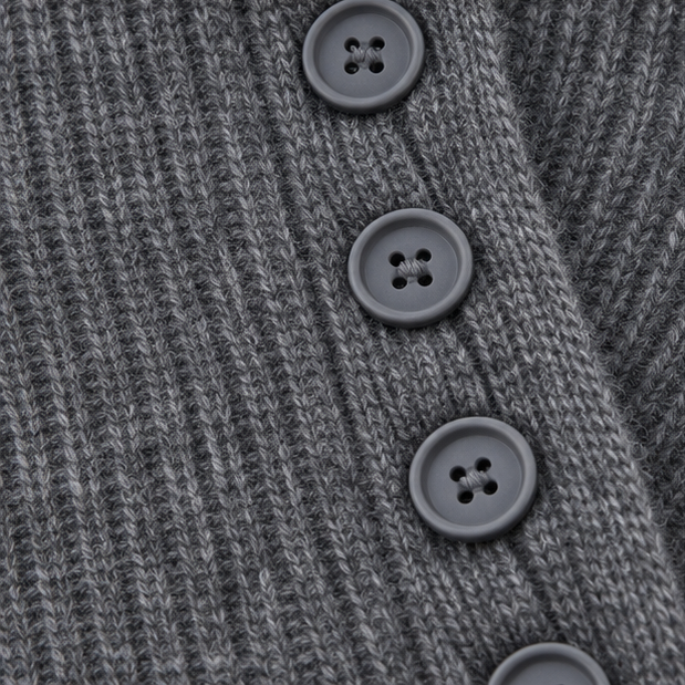 Sylera – Asymmetric Wrap Front Diagonal Button Knit Top