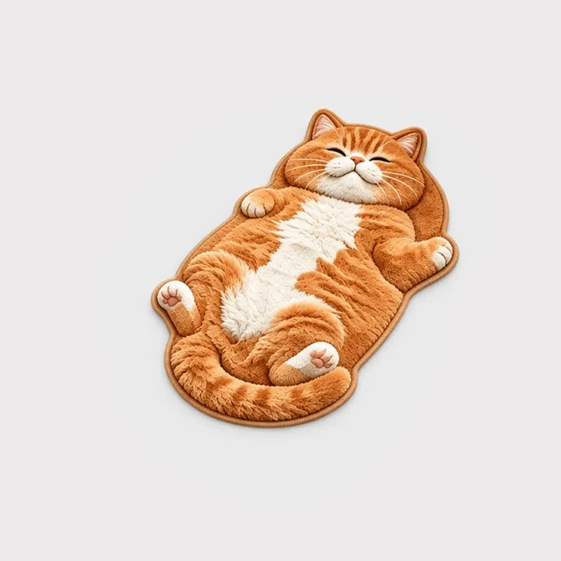 Dozy Paws – Cat-Shaped Printed Area Rug