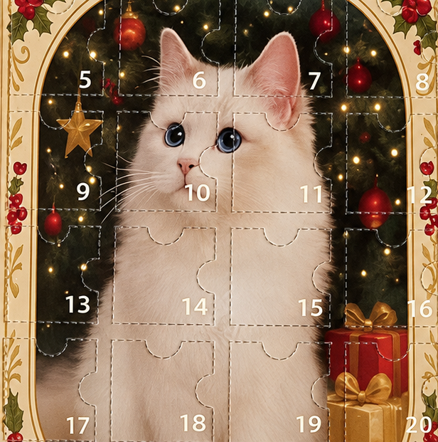 Mistletoe Cats – 24-Piece Cat Ornament Advent Calendar