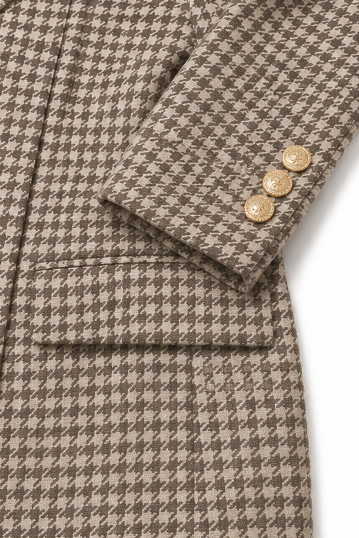 Composure – Plaid Double-Breasted Blazer & Wide-Leg Pants Set