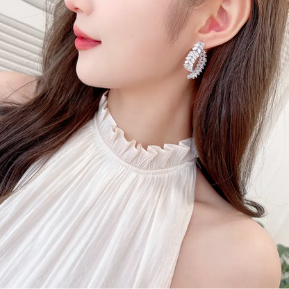 Aurina™ – Crystal Heart Hoop Earrings (50% Off)