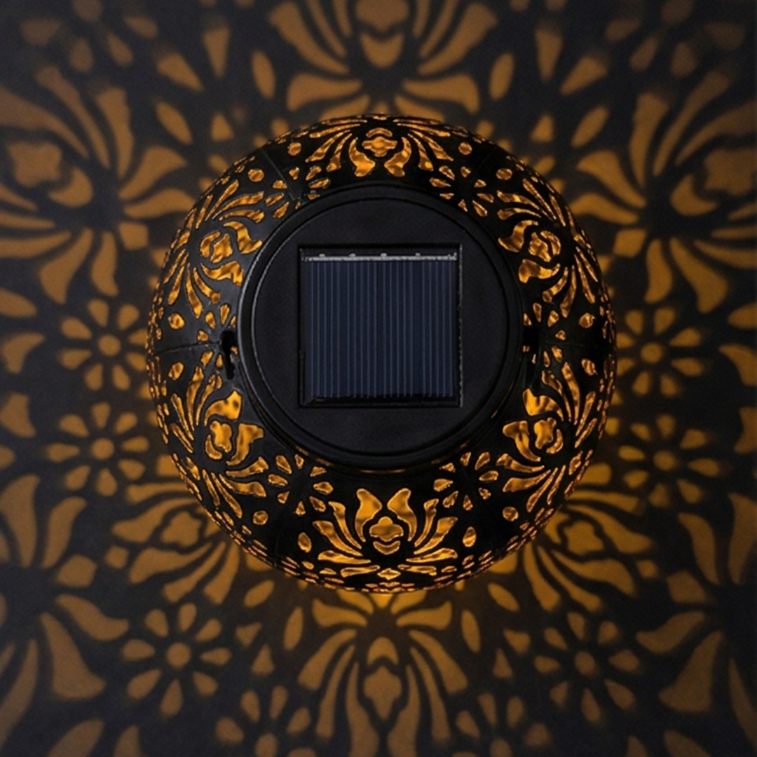 Lumivine – Solar Hanging Lantern with Floral Shadow Art
