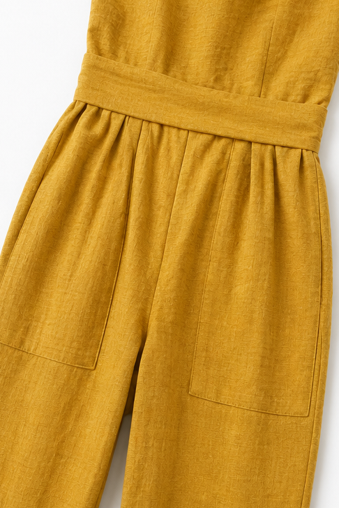 Turnwell – Halter-Neck Waist-Defined Wide-Leg Jumpsuit