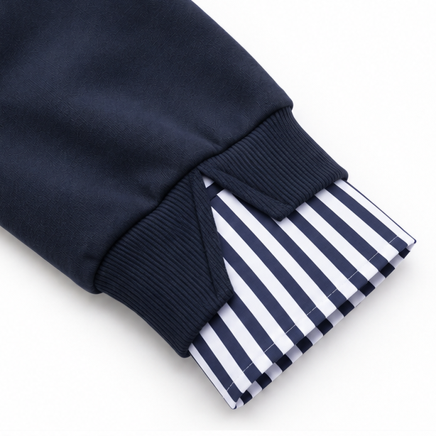 Layerella – Faux-Layer Ribbed Cuff Sweatshirt