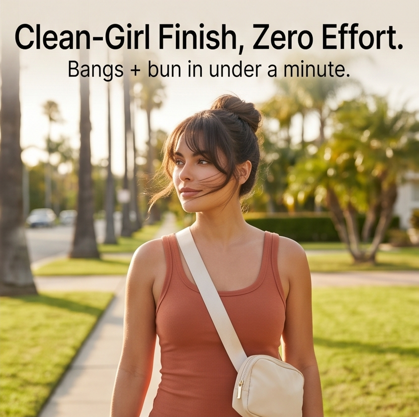 Fringelle™ – Seamless Clip-In Bangs Topper