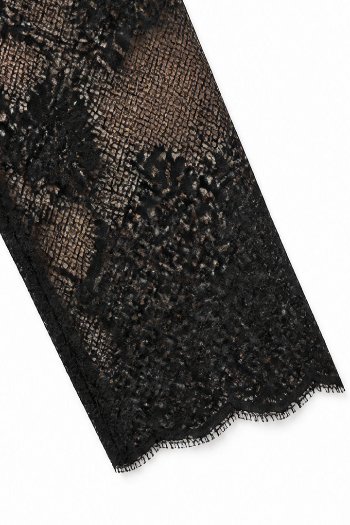 Draperra – Lace-Sleeve Wrap Bodycon Cocktail Dress