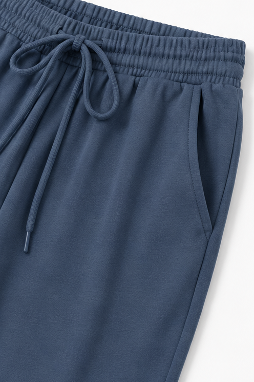 Cozelle – Striped Trim Crewneck Two-Piece Lounge Set