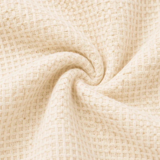 Wafflelyn – Waffle-Knit Round-Neck Sweater