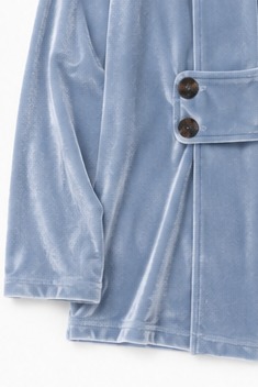Velbourne – Double-Breasted Velvet-Look Cardigan